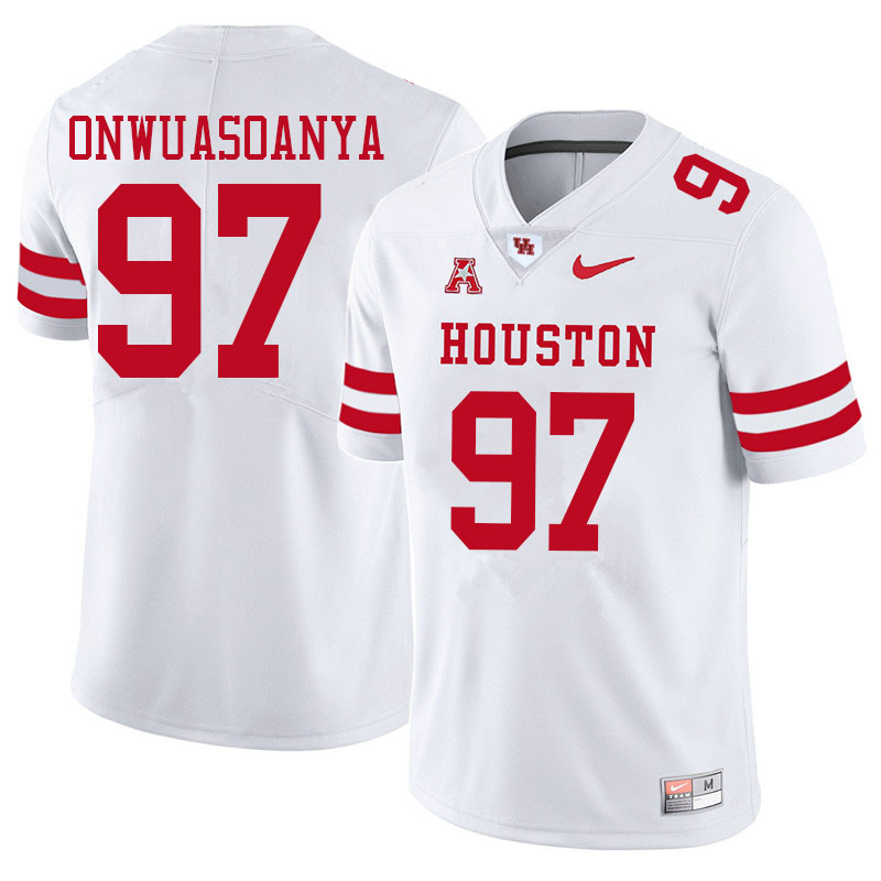 Men #97 Ike Onwuasoanya Houston Cougars College Football Jerseys Sale-White